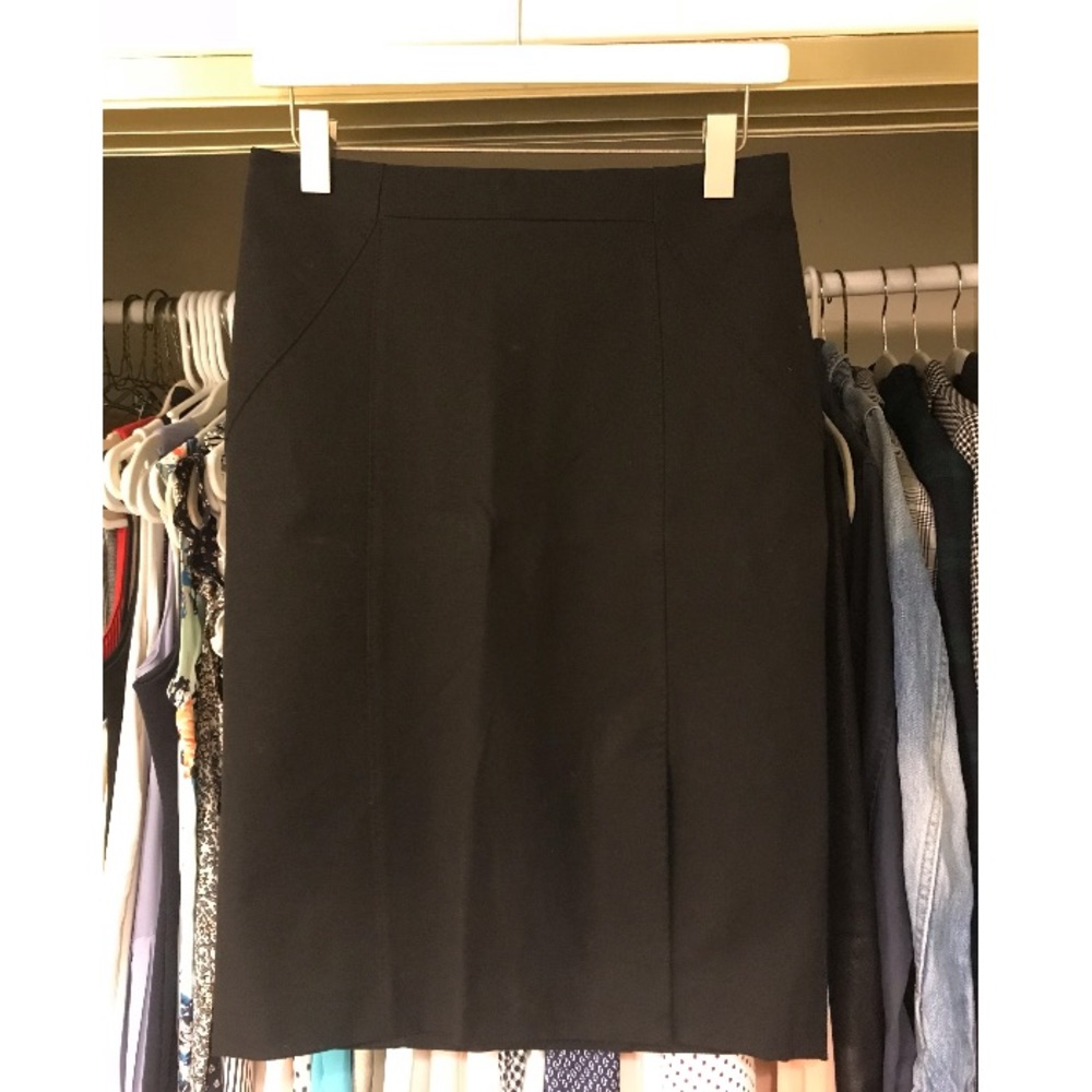 Banana Republic Slit Front Black Pencil Skirt Sz 2